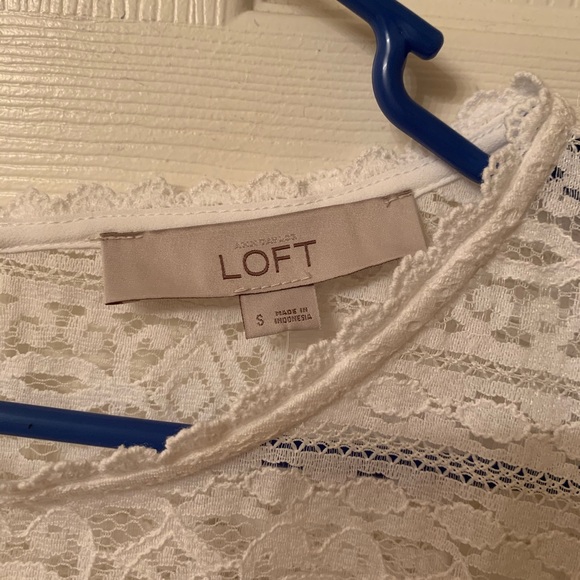 Ann Taylor Loft White Lace Blouse - Picture 2 of 3